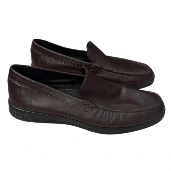 Ecco Men's S Lite Moc Classic Leather Loafers Dark Brown Shoes Size 11